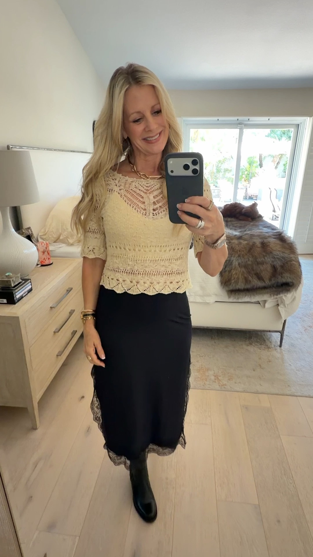 Outfit of the day: Midi skirts paired with tall boots are such a great combo!

I’m rocking an XS skirt from Anthropologie. The elastic waist makes it easy to wear, so I suggest ordering a size down. They also come in brown and navy. The boots are from Nordstrom and fit perfectly. I’m really enjoying the heel height—they’ll be perfect for everyday wear.

#LTKootd #LTKOver40 #LTKWorkwear