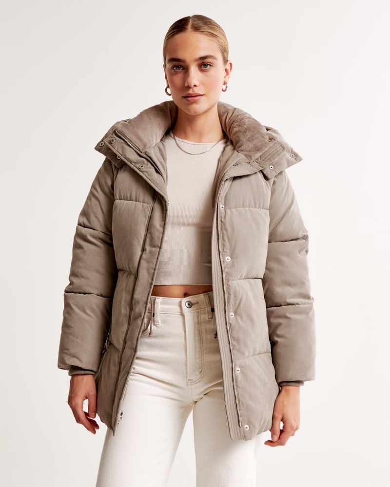 Women's Ultra Mid Puffer | Women's Coats & Jackets | Abercrombie.com | Abercrombie & Fitch (US)