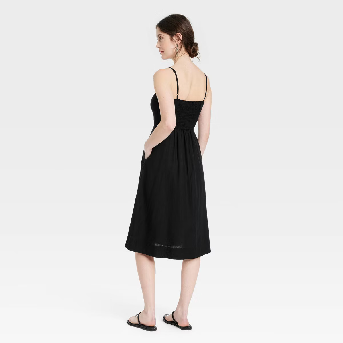 Women's Corset Linen Midi A-Line Dress - Universal Thread™ | Target