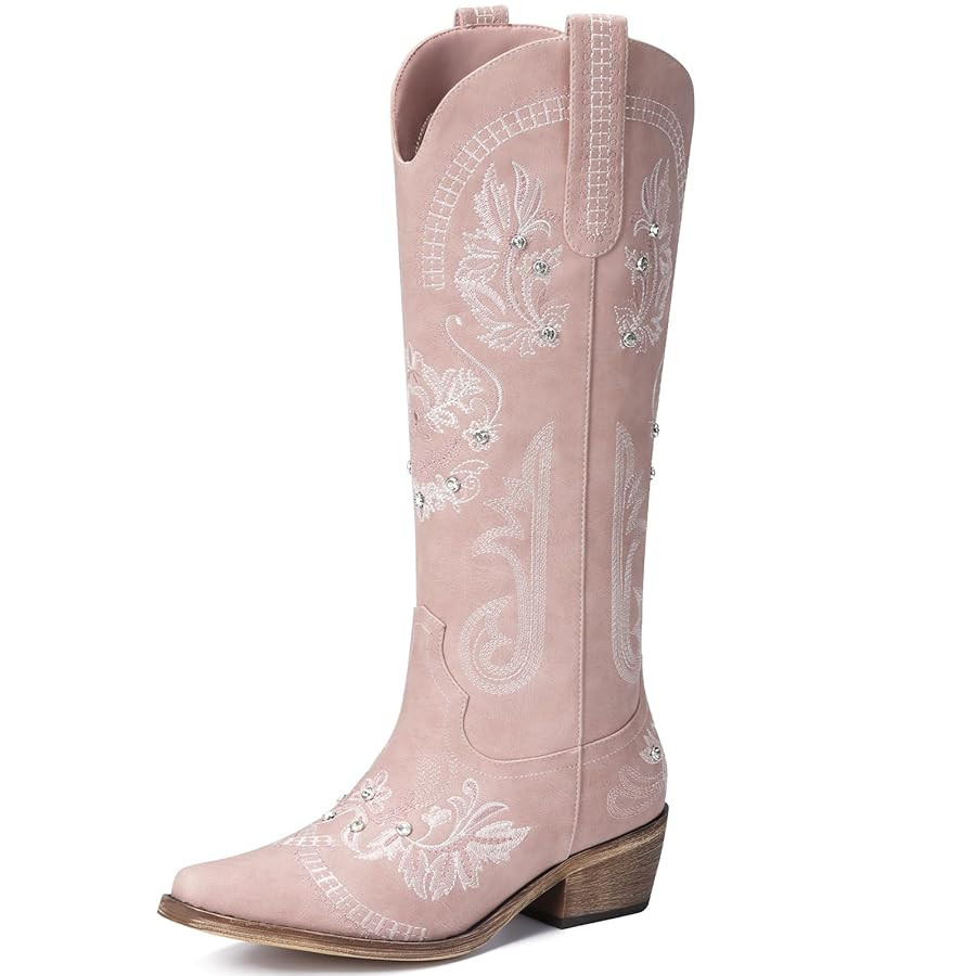 Lumeheel Cowboy Boots for Women - Knee High Western Cowgirl Boots, Sparkly Rhinestone Retro Count... | Amazon (US)