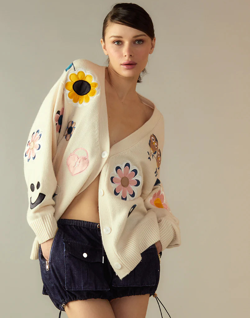 Playful Patchwork Cardigan | Cynthia Rowley