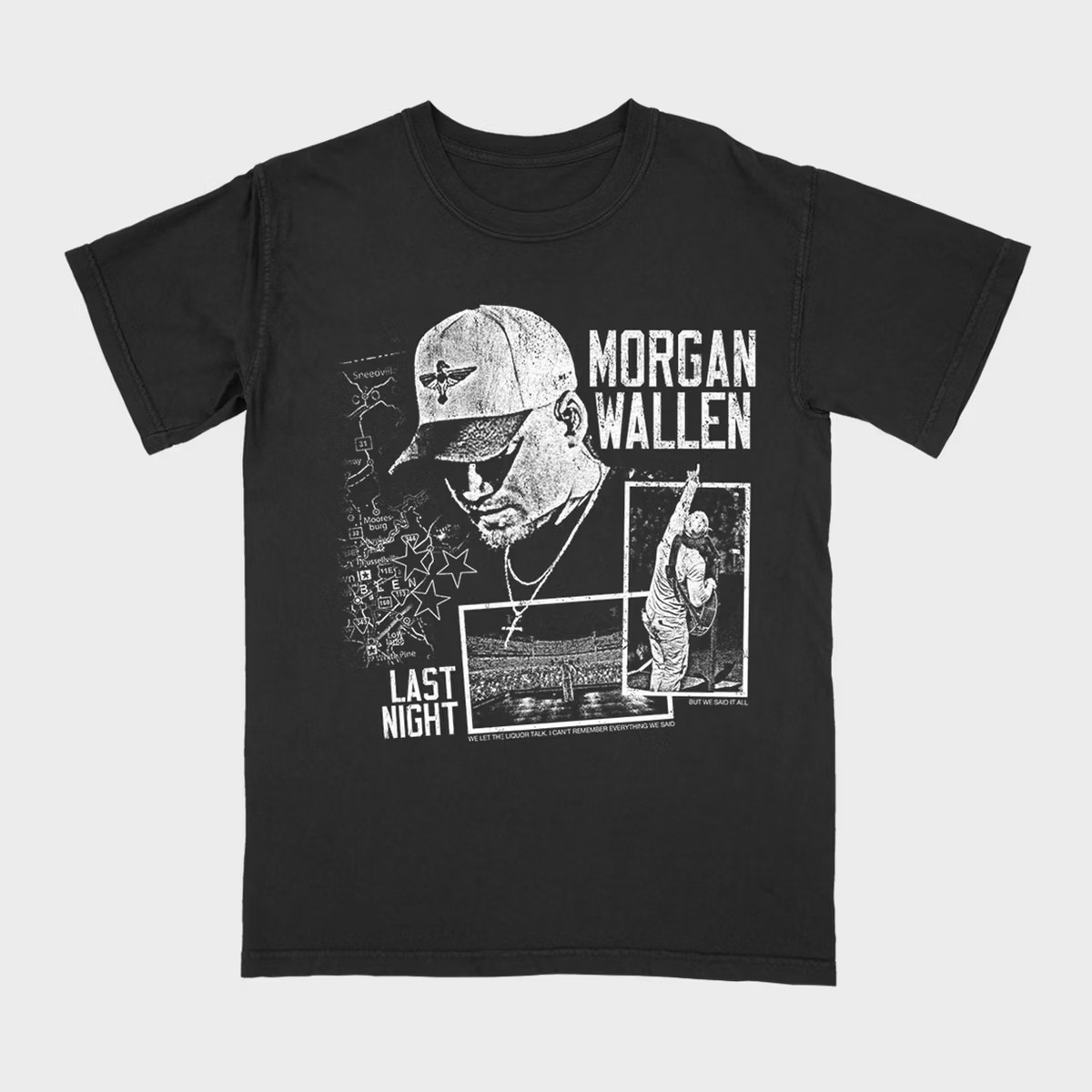Women's Morgan Wallen Last Night Short Sleeve Graphic T-Shirt - Black | Target