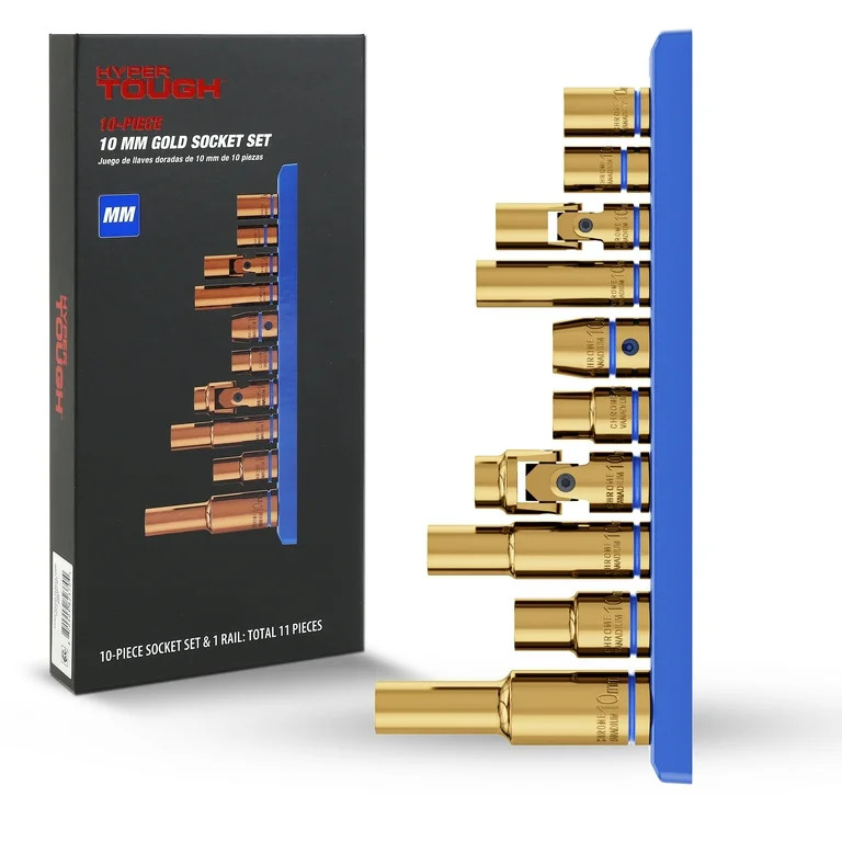Hyper Tough 10-Piece 10mm Gold Socket Set | Walmart (US)