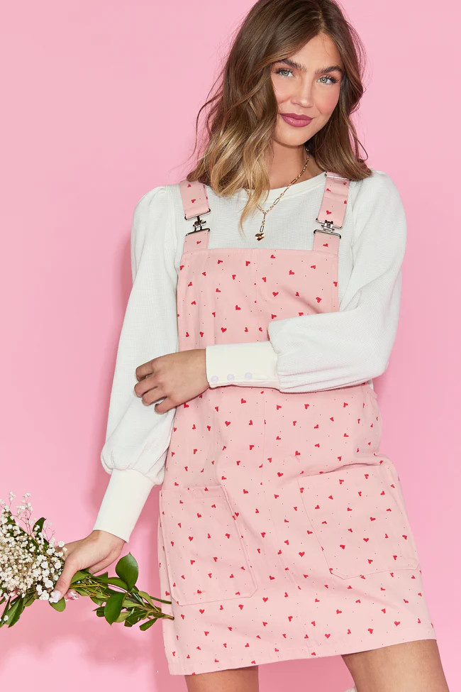 Chase Heart Overall Dress FINAL SALE | Pink Lily