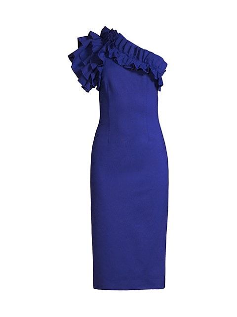 Crescentic Asymmetric Ruffled Ponte Sheath Dress | Saks Fifth Avenue (UK)