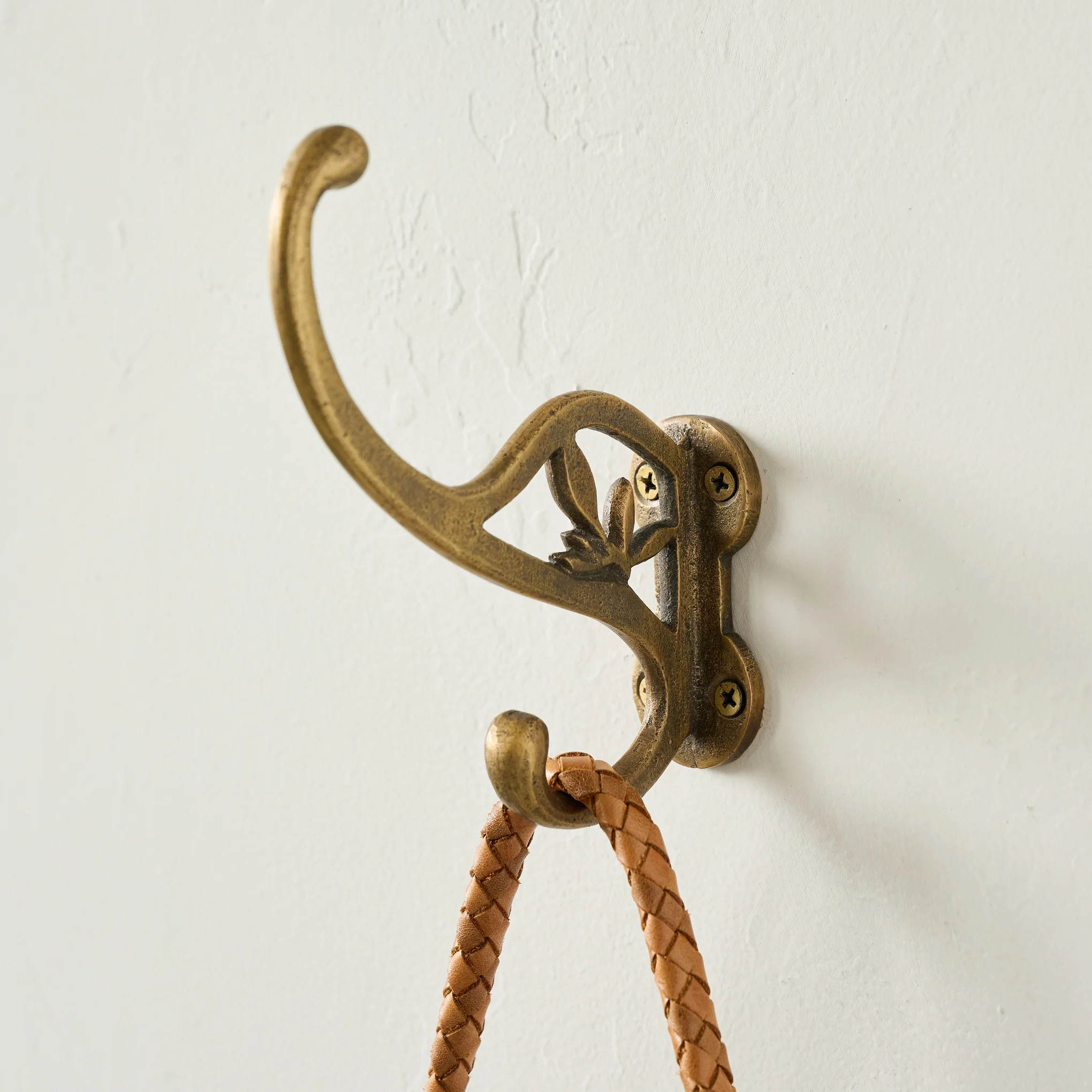 Antique Brass Floral Hook | Magnolia