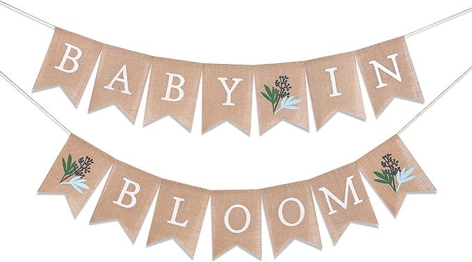 Banner de arpillera Baby in Bloom - Decoraciones de baby shower, suministros de fiesta de baby sh... | Amazon (US)