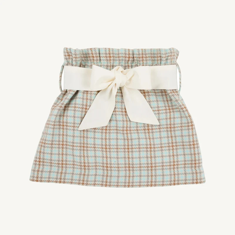 Beasley Bow Skirt - Henry Clay Houndstooth (Edisto Egg Blue) | The Beaufort Bonnet Company