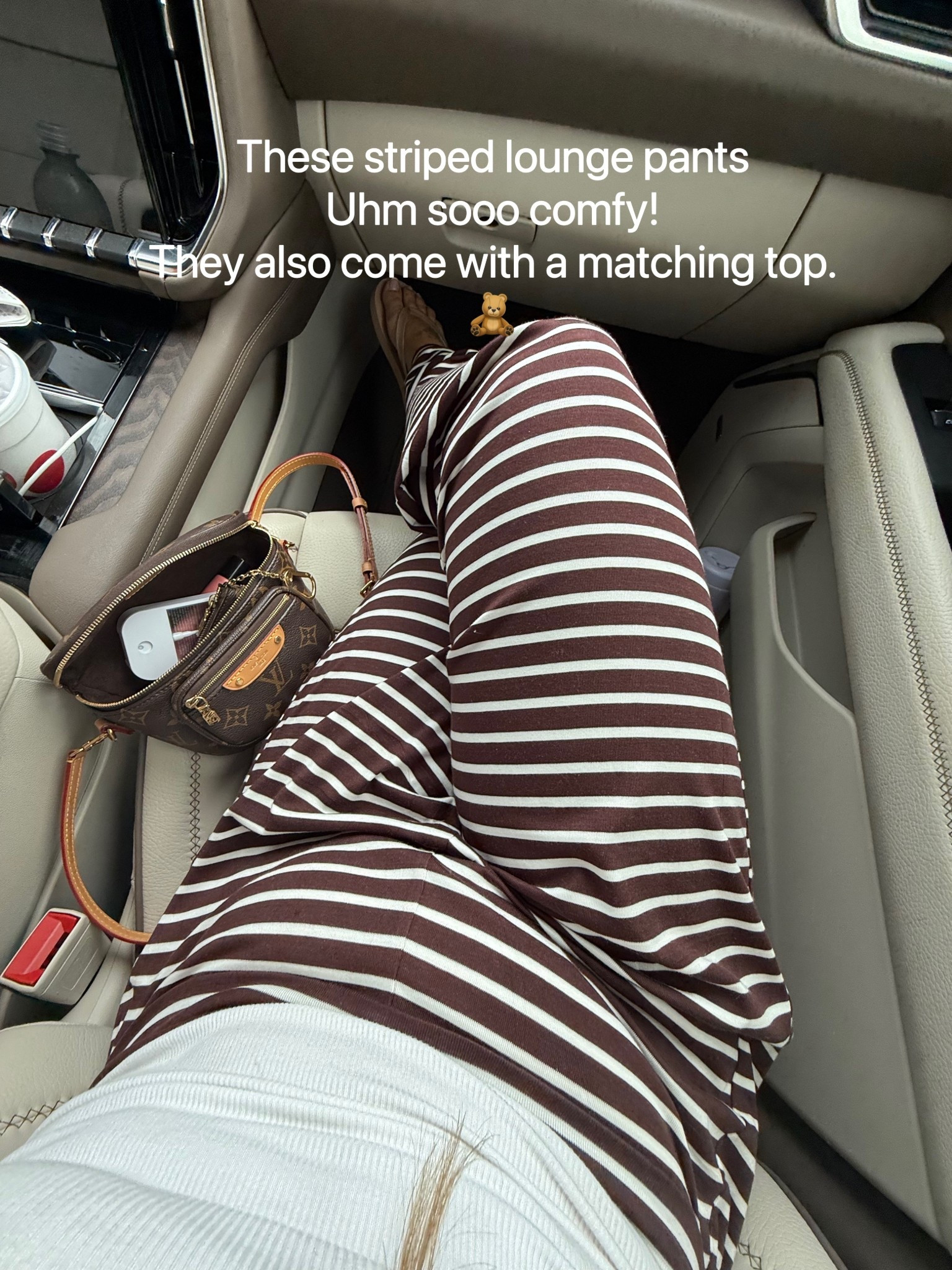 Two piece stripe set from Amazon
Lounge so comfy