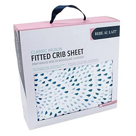 Bebe au Lait Classic Muslin Crib Sheet, 100% Cotton Muslin, Fits Standard Crib Mattress - Serenity | Walmart (US)