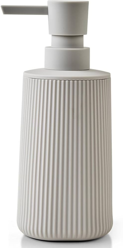 Small Soap Dispenser for Bathroom and Kitchen, Modern Farmhouse Striped Style Plastic Hand Soap D... | Amazon (US)