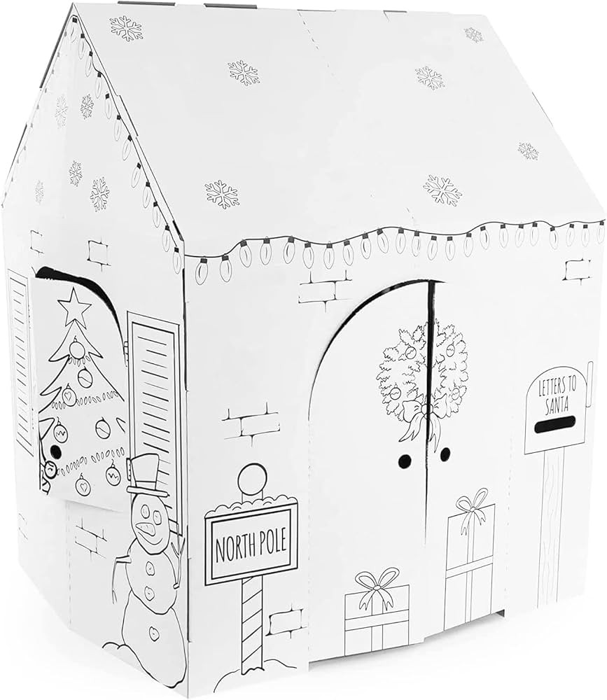 Easy Playhouse Holiday Cottage - Kids Art & Craft for Indoor Fun, Color, Draw, Doodle on a Festiv... | Amazon (US)