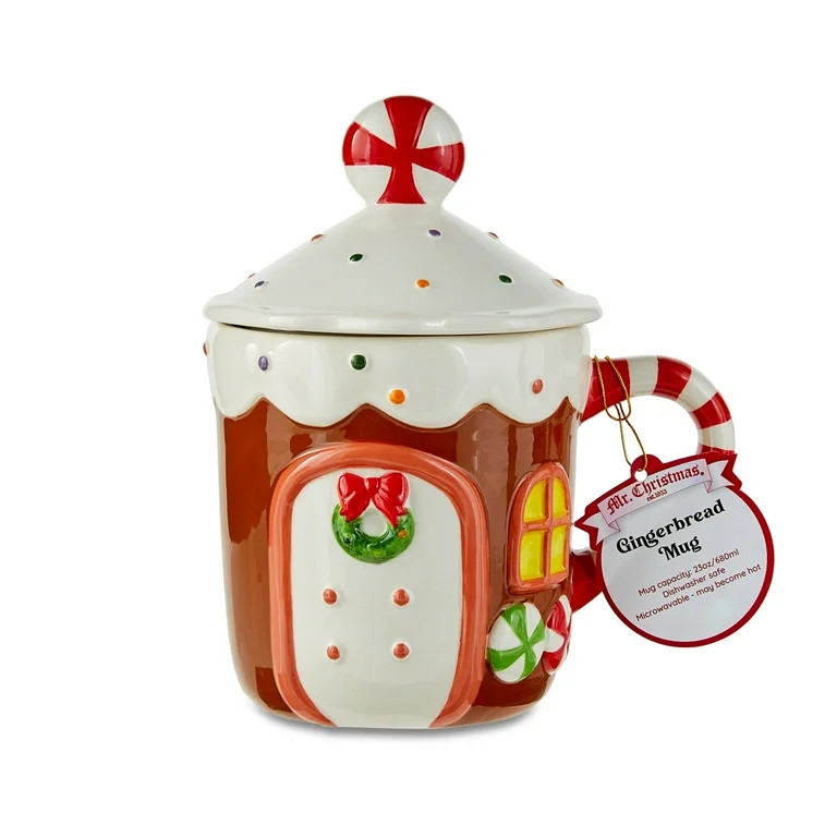Mr. Christmas 23 oz Ceramic Gingerbread House Mug, Brown - Walmart.com | Walmart (US)