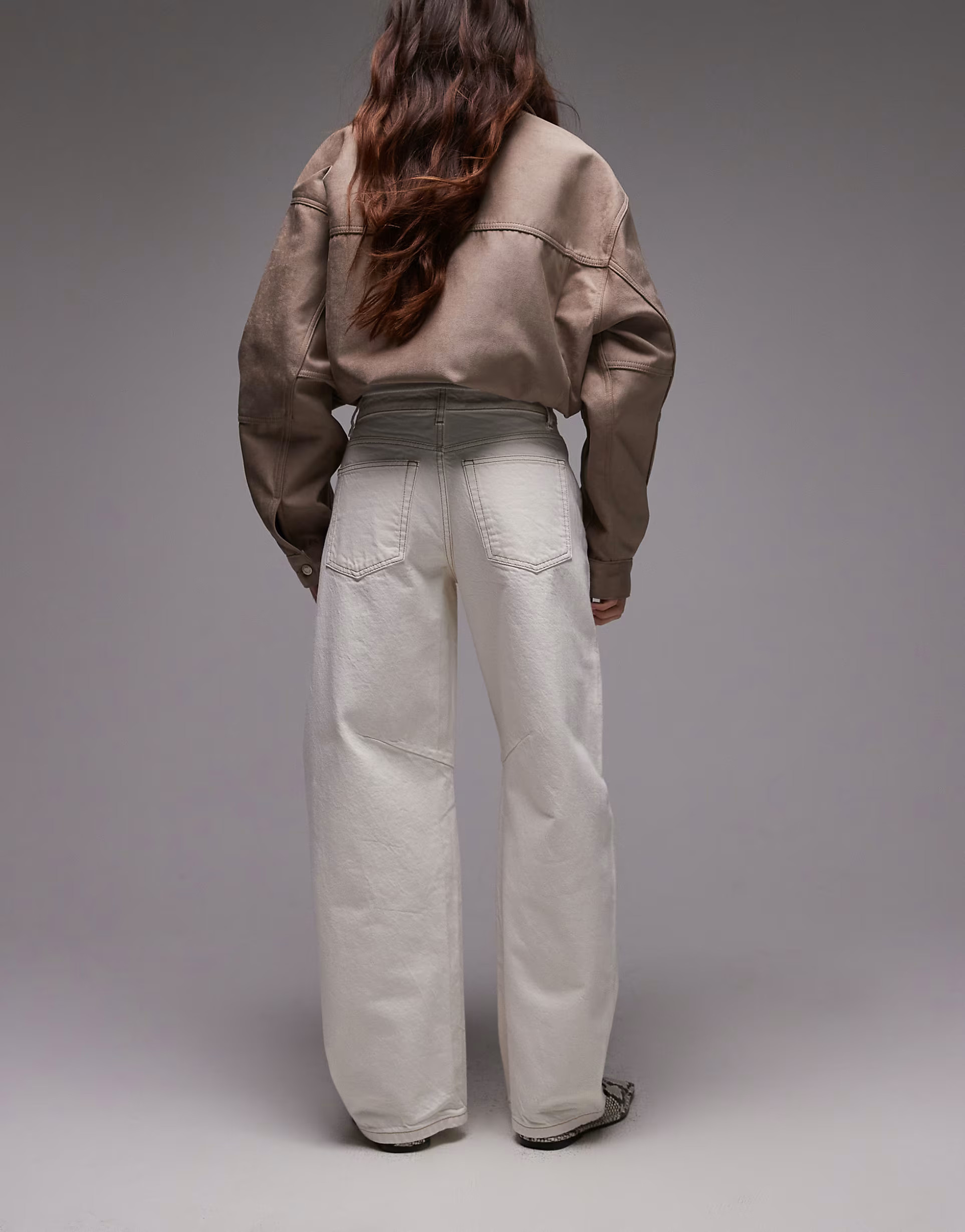Topshop barrel leg jean in off white | ASOS | ASOS (Global)