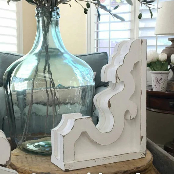 Vintage Style White Distressed Corbel with Trim | Etsy (US)
