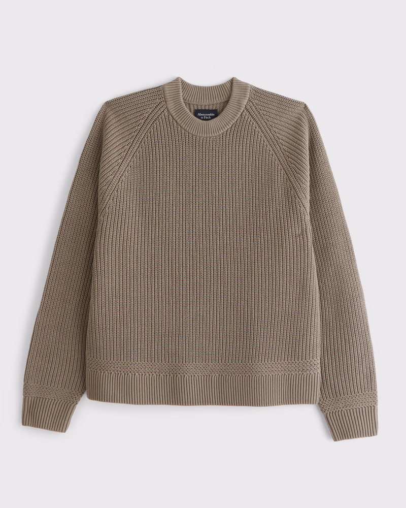 Oversized Waffle Crew Sweater | Abercrombie & Fitch (US)