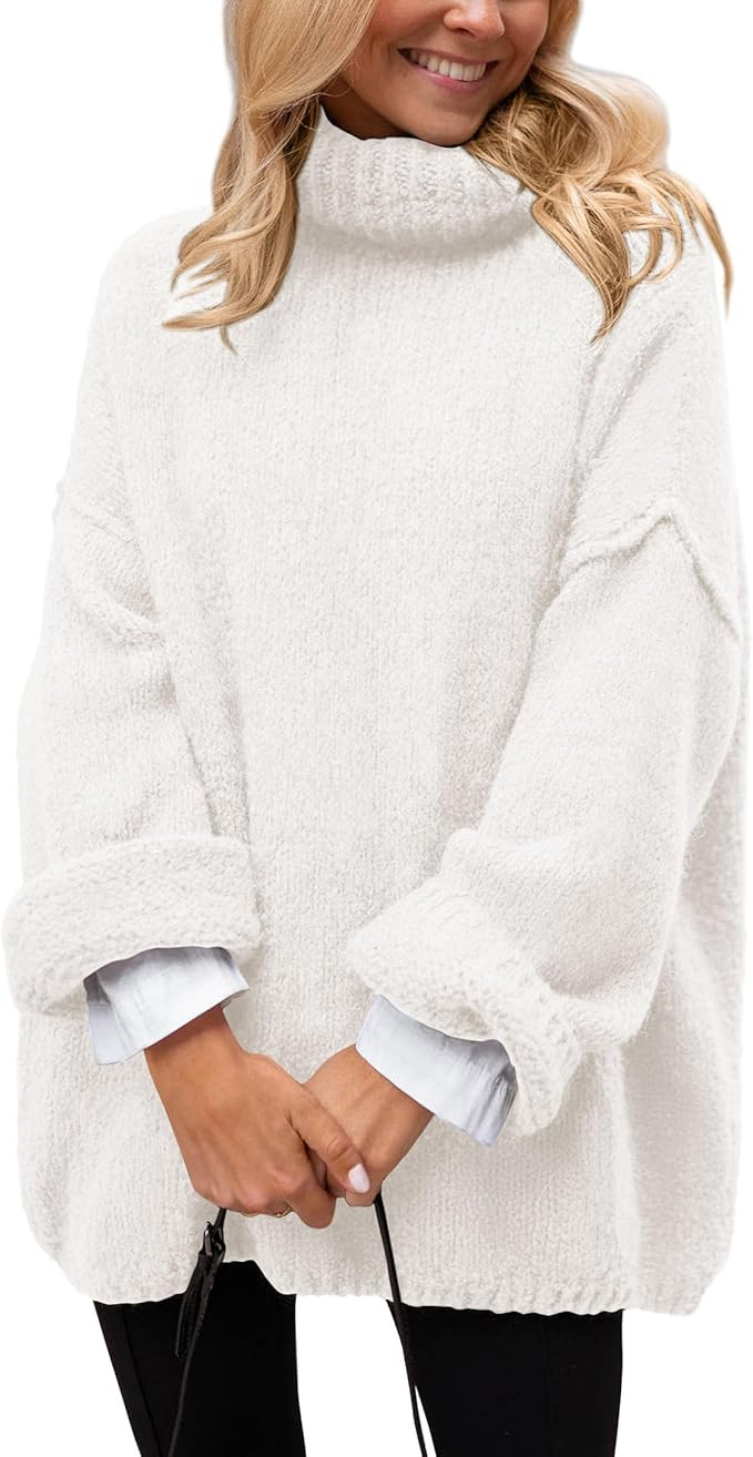 PRETTYGARDEN Women's Knit Oversized Sweater Fall Fashion 2024 Casual Long Sleeve Turtleneck Loose... | Amazon (US)