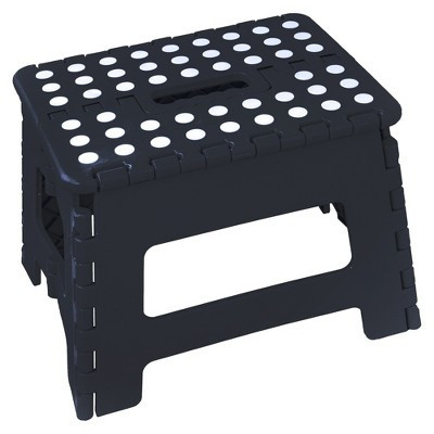 Lexi Home Small 9" Foldable Space Saving Step Stool - Black | Target
