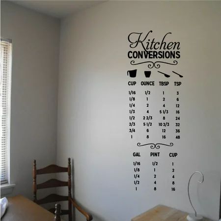 Kitchen Conversions Chart Wall Decal - Vinyl Decal - Car Decal - Vd011 - 36 Inches | Walmart (US)
