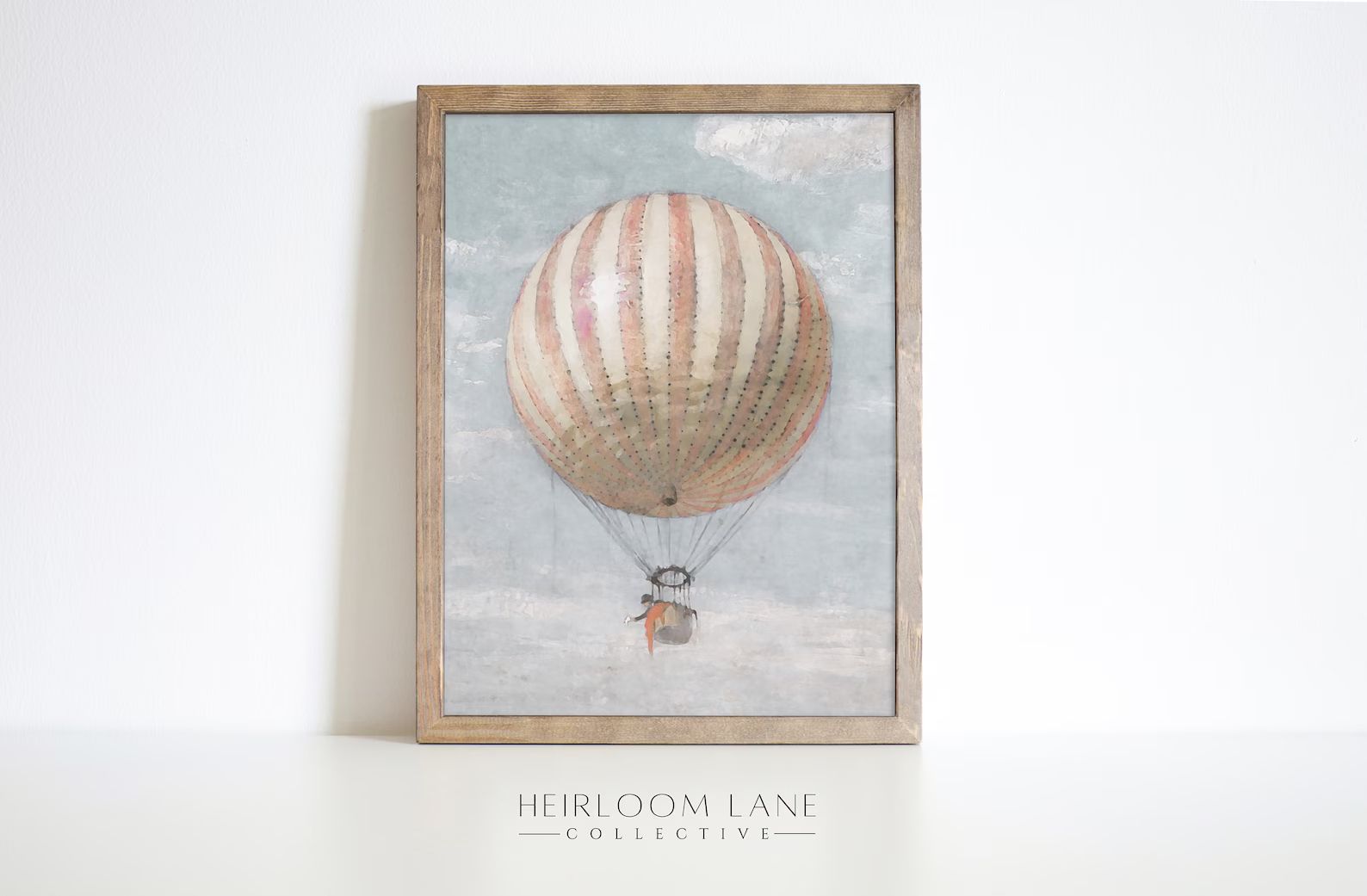 Vintage Hot Air Balloon Print Instant Digital Download | Nursery Wall Art | Pink Girls Room Home ... | Etsy (US)