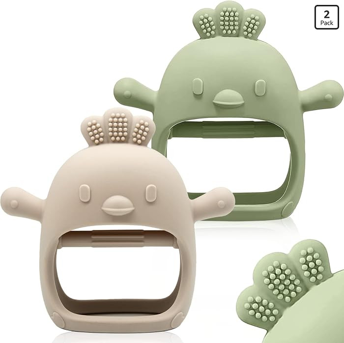 ChooKaChoo 2 Pack Baby Teething Toy Silicone Teething Mitten for Babies Over 3 Months Anti Droppi... | Amazon (US)