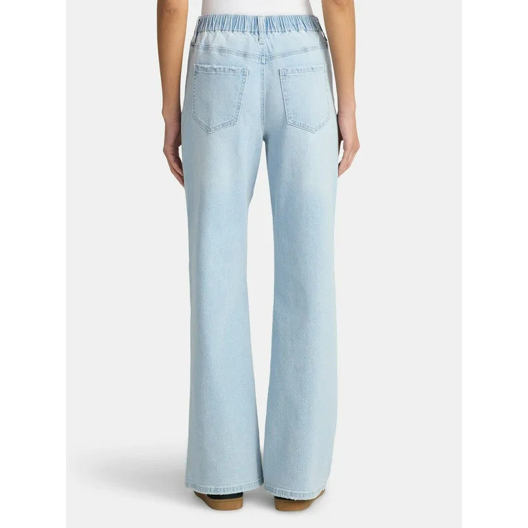 No Boundaries High Rise Baggy Wide Leg Jeans, 32'' Inseam, Women’s and Women's Plus | Walmart (US)