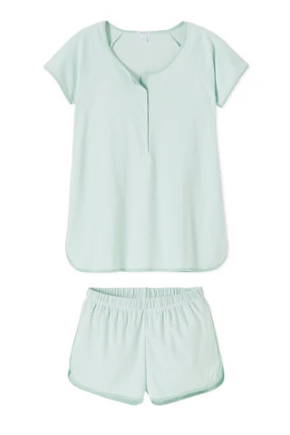 Pima Maternity Shorts Set in Parisian Green | Lake Pajamas