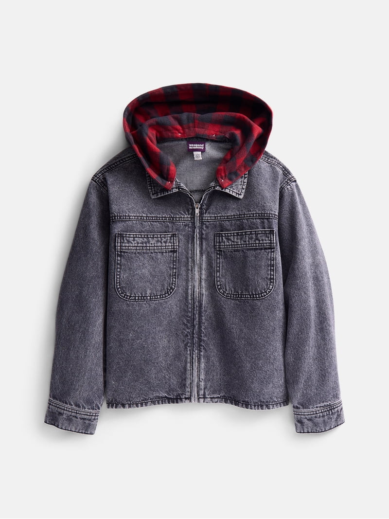 Weekend Academy Boys Hooded Denim Shacket, Sizes 4/5-18 | Walmart (US)