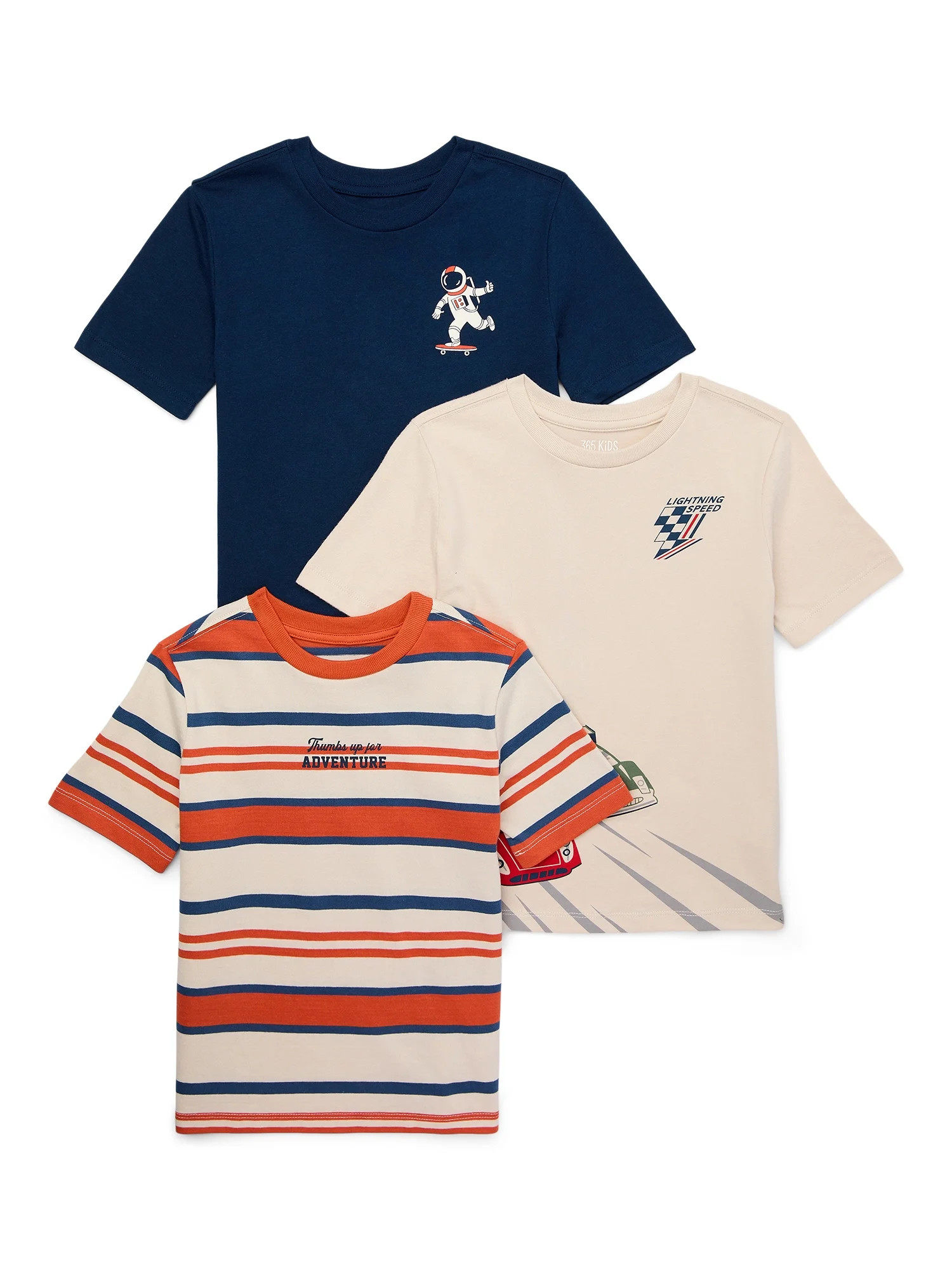 365 Kids by Garanimals Boys Short-Sleeve Graphic Tee, 3-Pack, Sizes 4-10 | Walmart (US)