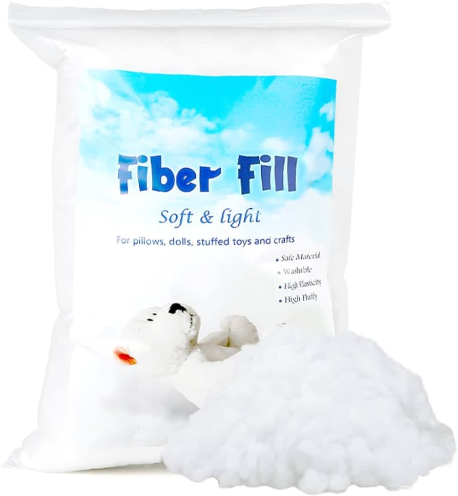 50g Polyester Fill, Premium Polyester Fiberfill, Recycled Polyester Fiber, High Resilience Stuffi... | Amazon (US)