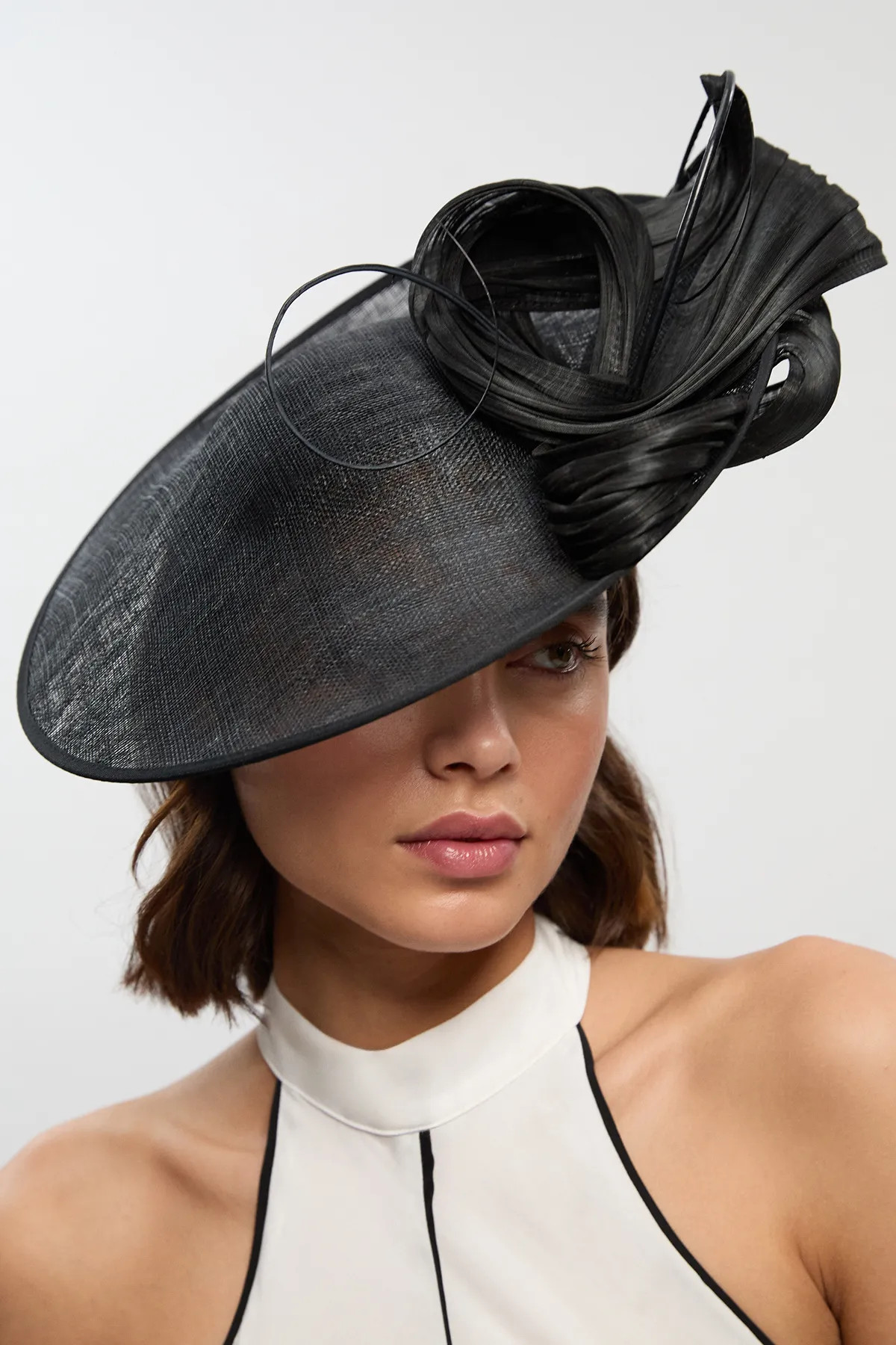 Asymmetric Disk Spiral Detailed Fascinator | Karen Millen