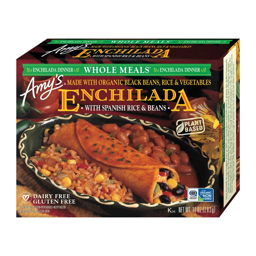 Amy's Gluten Free Enchilada with Spanish Rice & Beans, Whole Meals, 10oz Box (Frozen) | Walmart (US)
