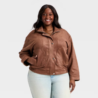 Women's Suede Fashion Jacket - Universal Thread™ Rust 4X | Target