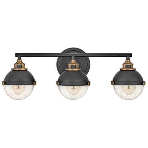 Hinkley Fletcher 25" Wide Black 3-Light Bath Light | Lamps Plus