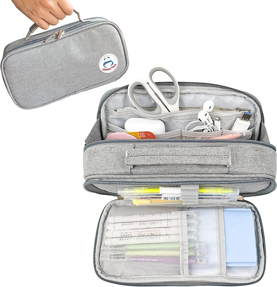 Pencil Case Pen Bag Holder Pouch Large Handle Big Capacity Desk Organizer Storage Marker Box Stat... | Amazon (US)