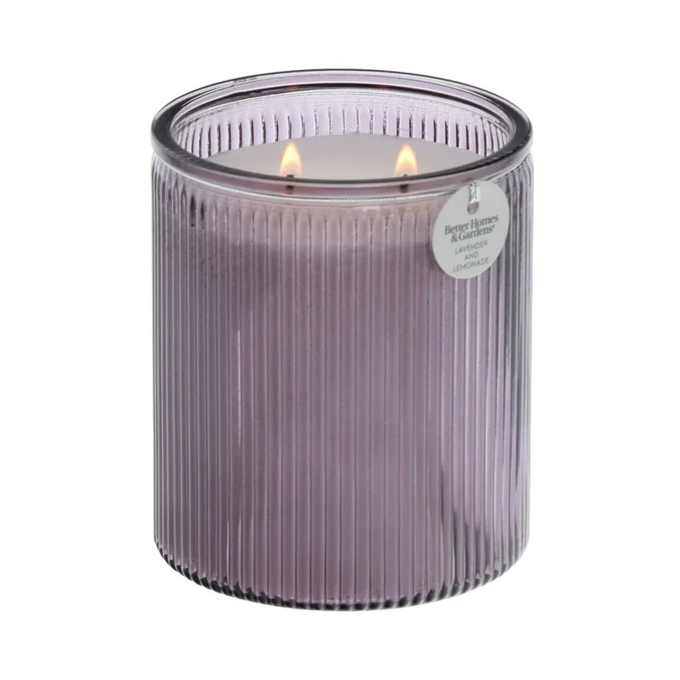 Better Homes & Gardens Lavender and Lemonade Scented 2-Wick 17.1oz Ribbed Jar Candle | Walmart (US)