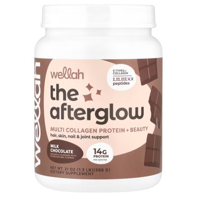 Wellah The Afterglow, Multi Collagen Protein + Beauty, Milk Chocolate, 1.3 lb (588 g) | Target