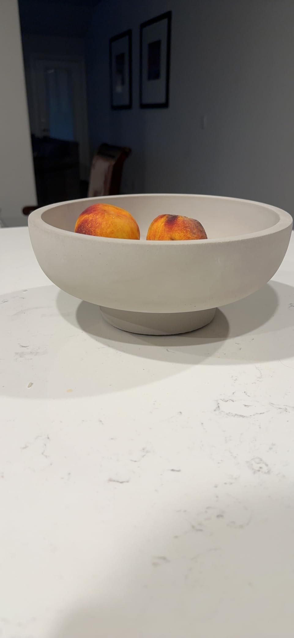 OAKOA Concrete Fruit Bowl for Kitchen Counter - Large Decorative Bowl for Home Decor - Modern Pedest | Amazon (US)