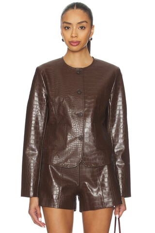 LAMARQUE Agnes Jacket in Brown from Revolve.com | Revolve Clothing (Global)