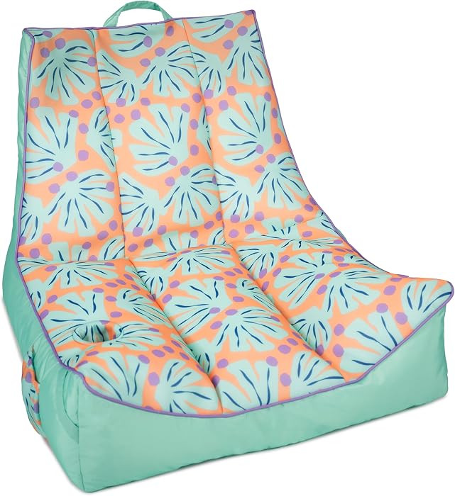 Big Joe Captain's Float No Inflation Needed Pool Lounger, Sweet Shells Peach Double Sided Mesh, Q... | Amazon (US)
