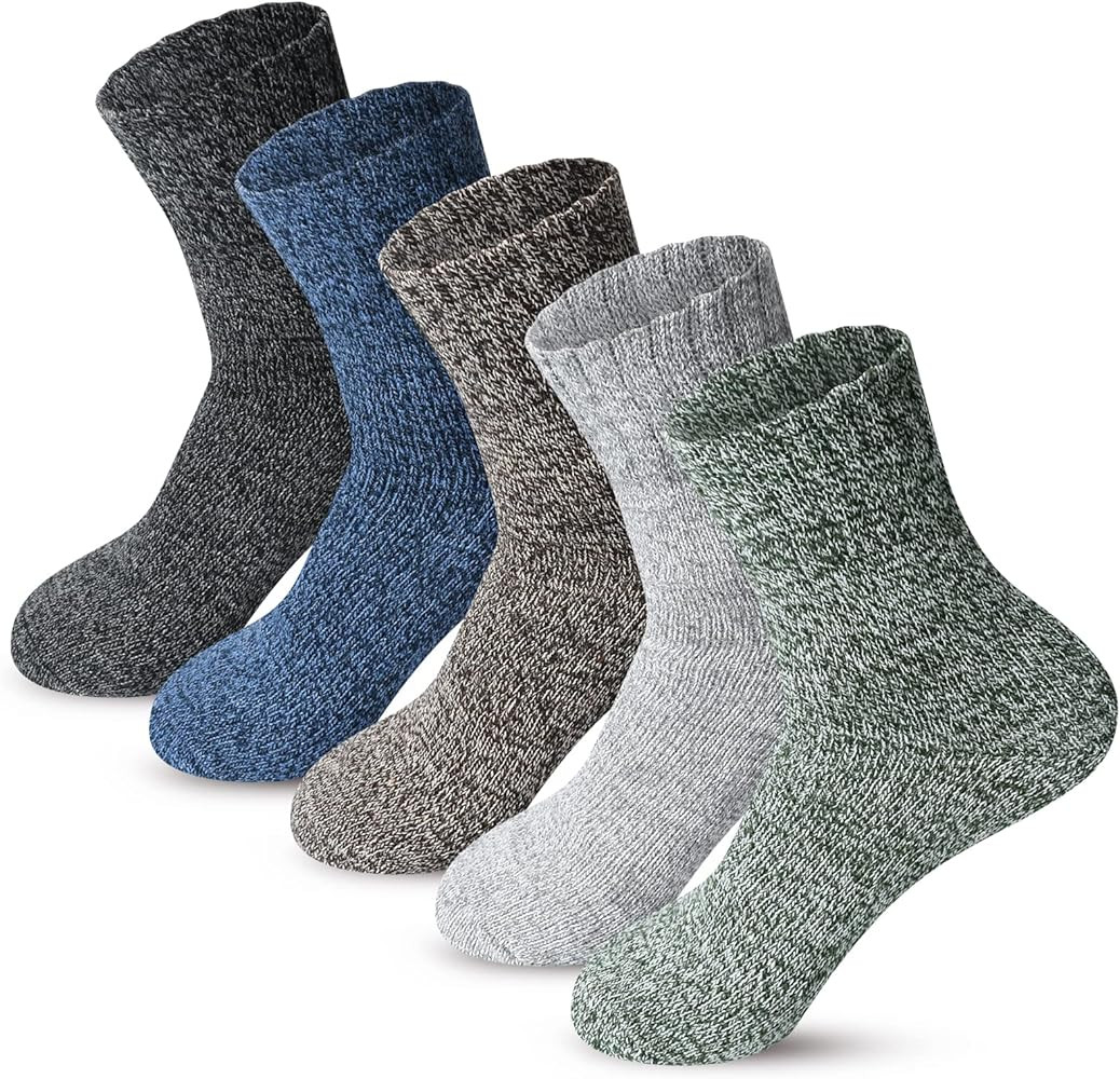 FYC Winter Womens Socks - Wool Warm Thick Knit Cozy Crew Casual Vintage Soft Socks for Women - Ch... | Amazon (US)