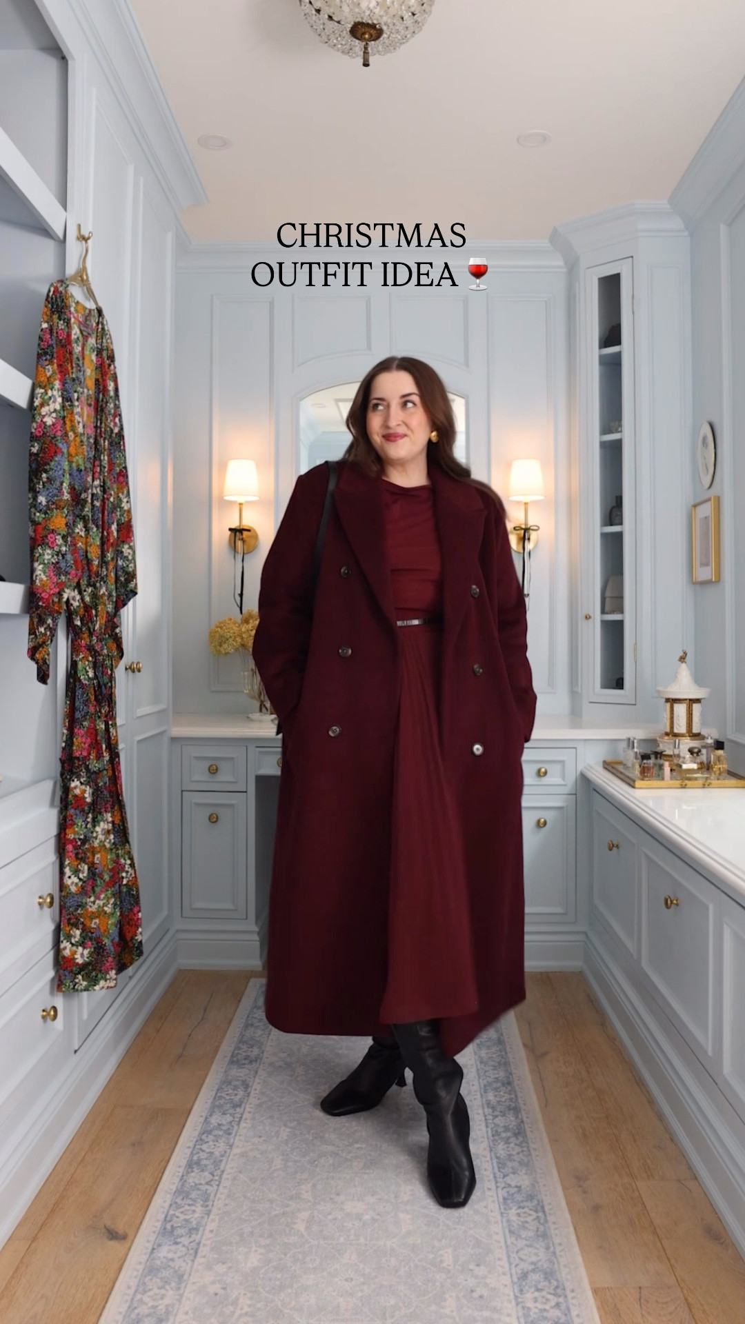 Holiday date night outfit / Christmas outfit / pleated skirt / Christmas party outfit / Office party outfit / Merlot /burgundy / wide-calf boots

Sizing: XL in skirt & shaper / L in top, coat & belt / L/XL in robe / boots fit my 18” calves 

#LTKwinter #LTKcurves #LTKmidsize