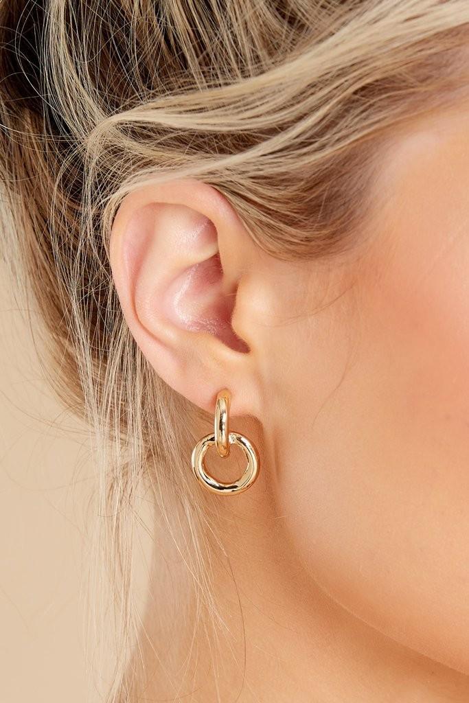 Bound With Love Gold Stud Earrings | Red Dress 