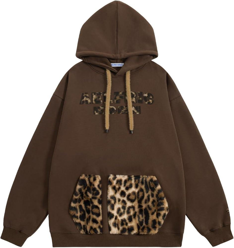 Aelfric Eden Oversized Hoodies Womens Leopard Letter Print Hoodie Fall Y2k Hooded Sweatshirts Wit... | Amazon (US)