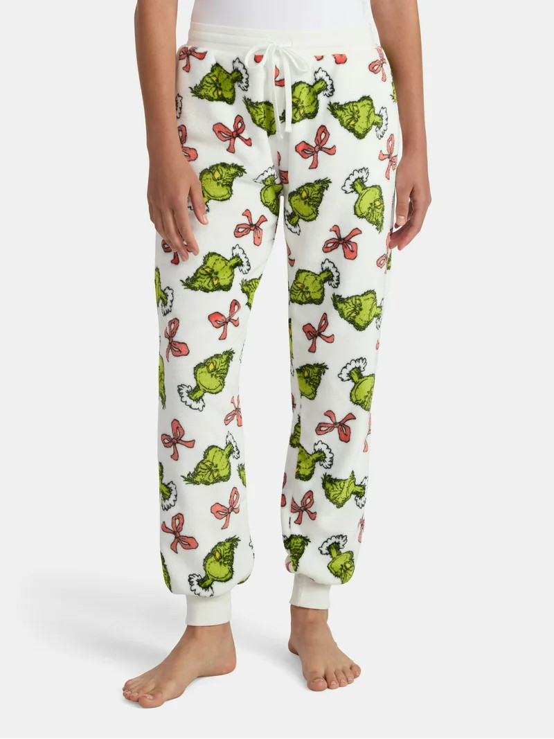 Dr. Seuss The Grinch Women's Plush Joggers, Sizes XXS-XXL | Walmart (US)
