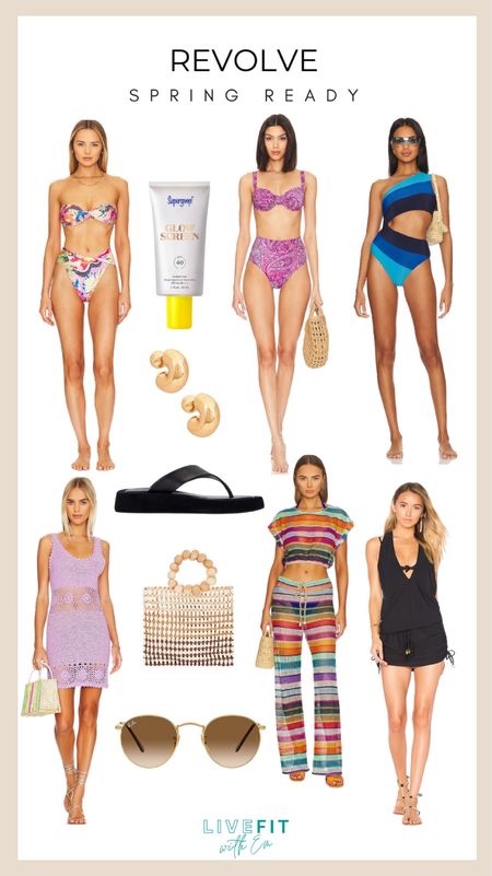 Spring into style with these Revolve essentials! 🌸 Dive into the season with a splash in chic swimwear, from playful patterns to sleek cuts. Protect your glow with must-have SPF, and accessorize with the coolest shades and statement earrings. Stride in comfort with stylish slides, and carry your sunshine in trendy totes. From crochet dresses to colorful knits, these picks are your ticket to a fashionable spring. Swipe up to shop and bloom with confidence! #RevolveSpring #BeachReady #FashionFinds

#LTKbeauty #LTKstyletip #LTKswim