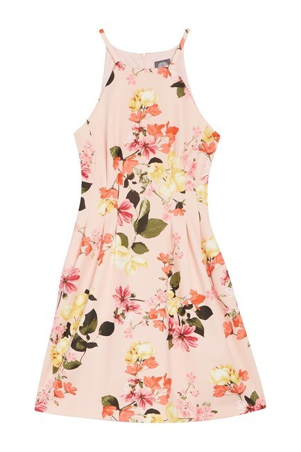 Printed Floral Print Scuba Halter Dress | Nordstrom Rack