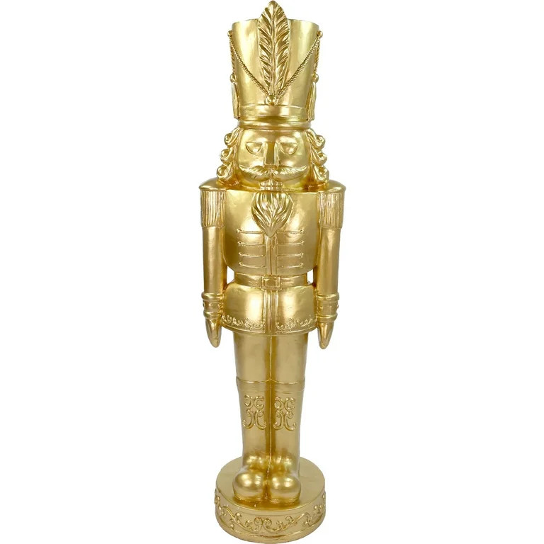 Fraser Hill Farm 4 ft Gold Nutcracker Soldier Figurine, Holiday Collectible, FFRS048-1SOL-GLD | Walmart (US)