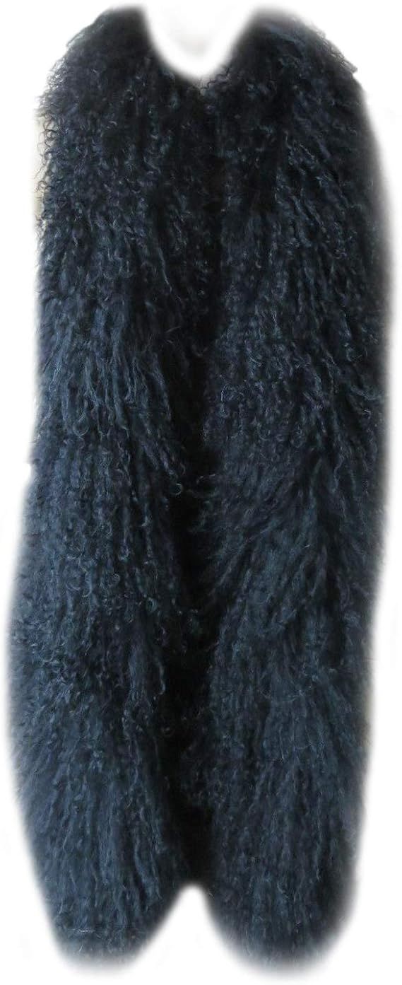 XUYUZUAU Women Real Mongolian Lamb Fur Scarf Winter Warm Wrap | Amazon (US)