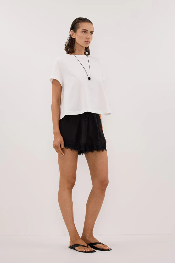 ANDREA BLACK CUPRO LACE SHORT | DISSH